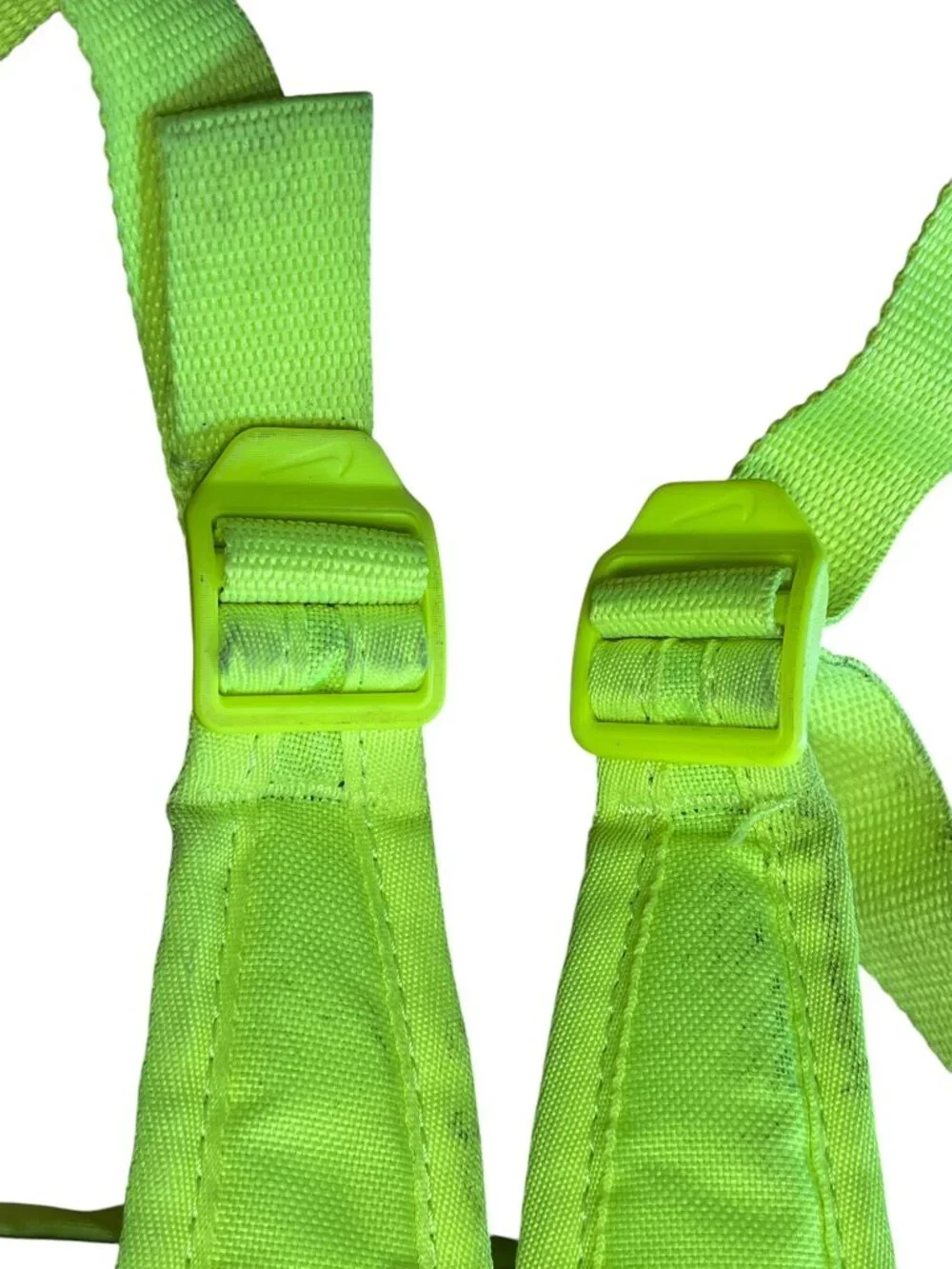 Nike Just Do It Neon Yellow Backpack 100% Polyester With Adjustable Straps & Dua